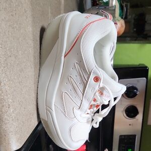 Women's White and Orange Sneakers